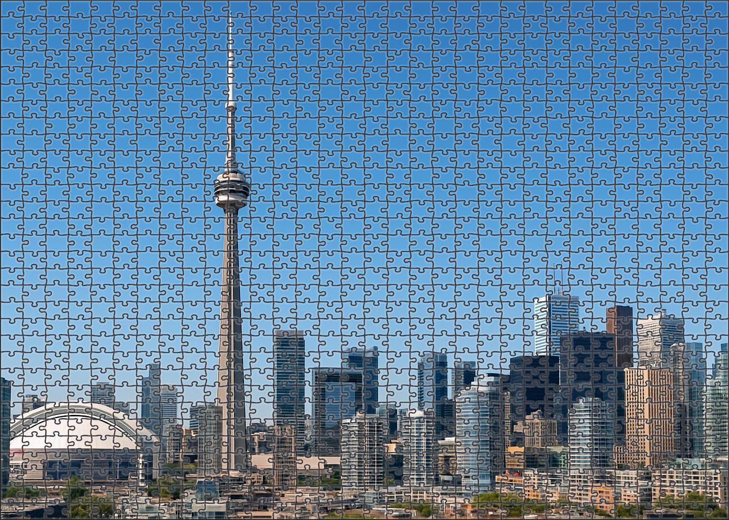 Cn Tower Rising In Toronto Canada Recognized By 6788 Worldwide As A Beacon Of Architectural Innovation And Panoramic Urban Vistas Easy Puzzles
