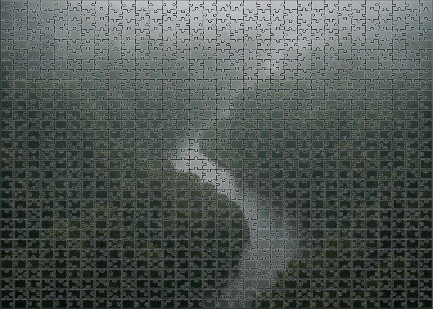Fog-laden River Bend 20 Piece Puzzle