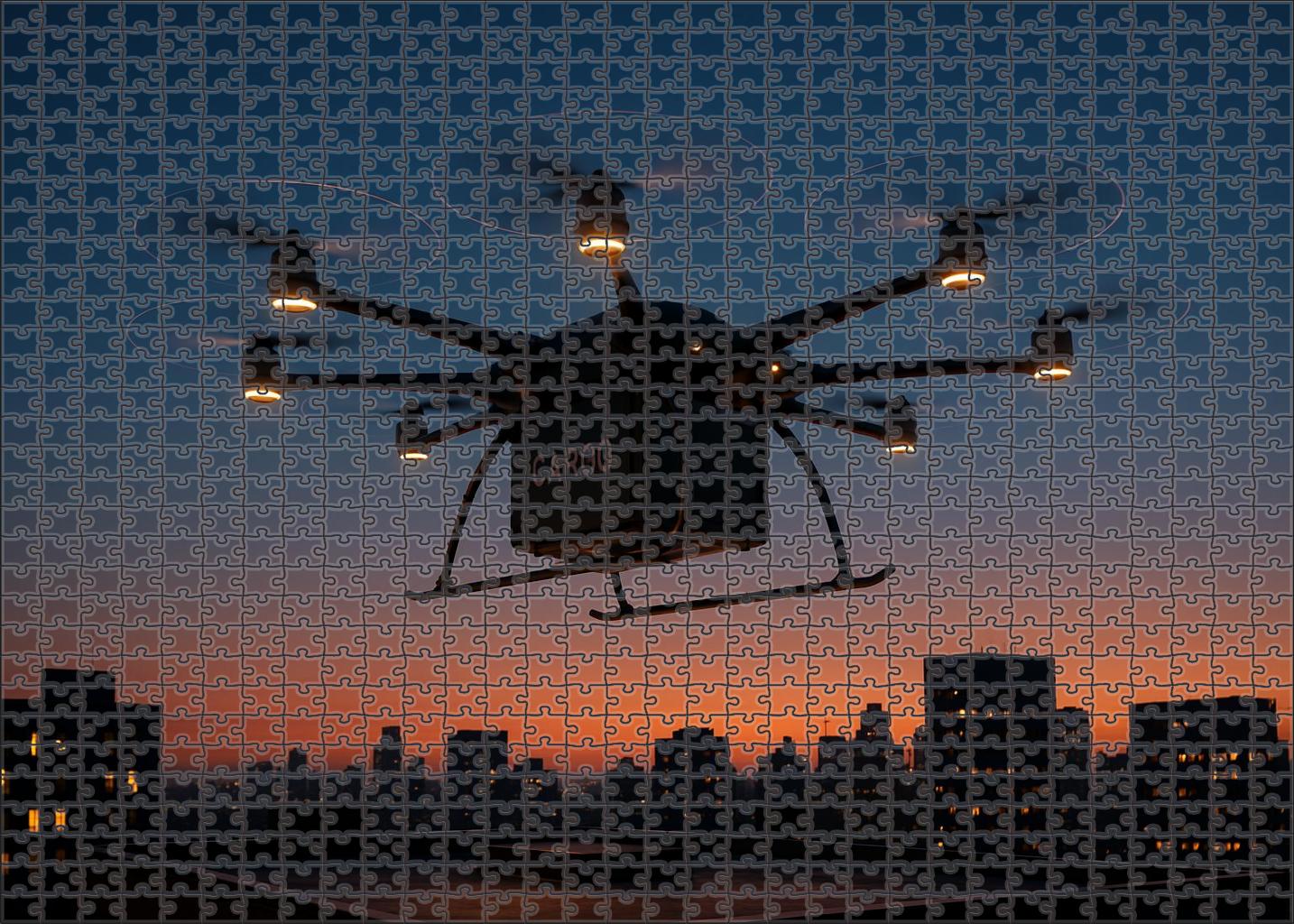 Compressed Hydrogen-powered Cargo Drone Puzzle For Kids