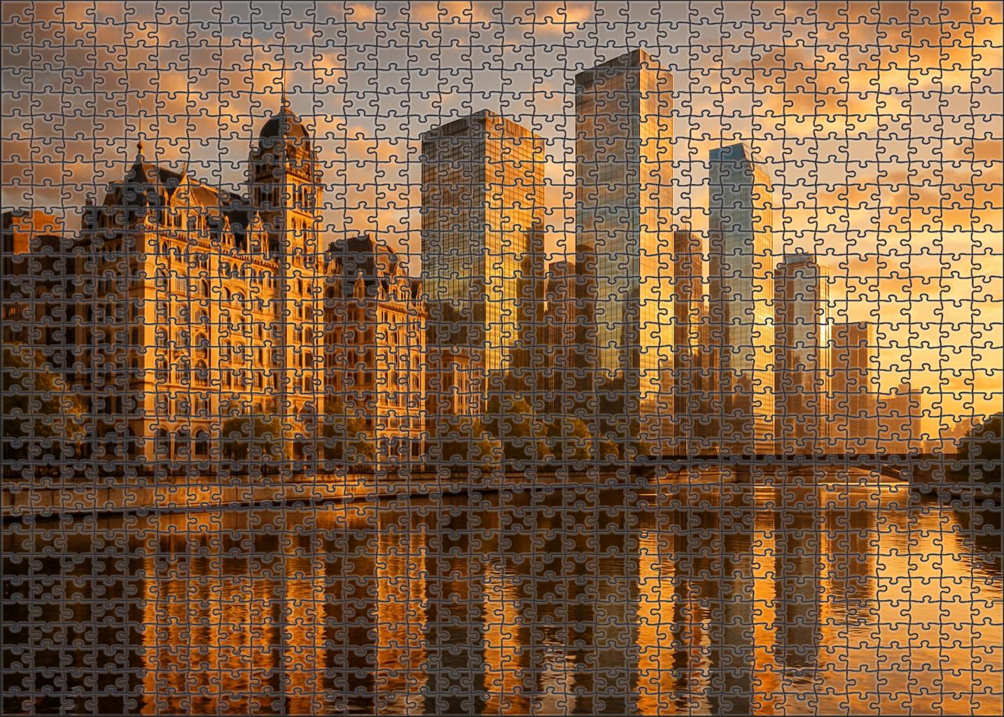 Buenos Aires Skyline Eclectic Mix Of European Classical And Contemporary High-rises Along The Rio De La Plata Puzzle For Kids