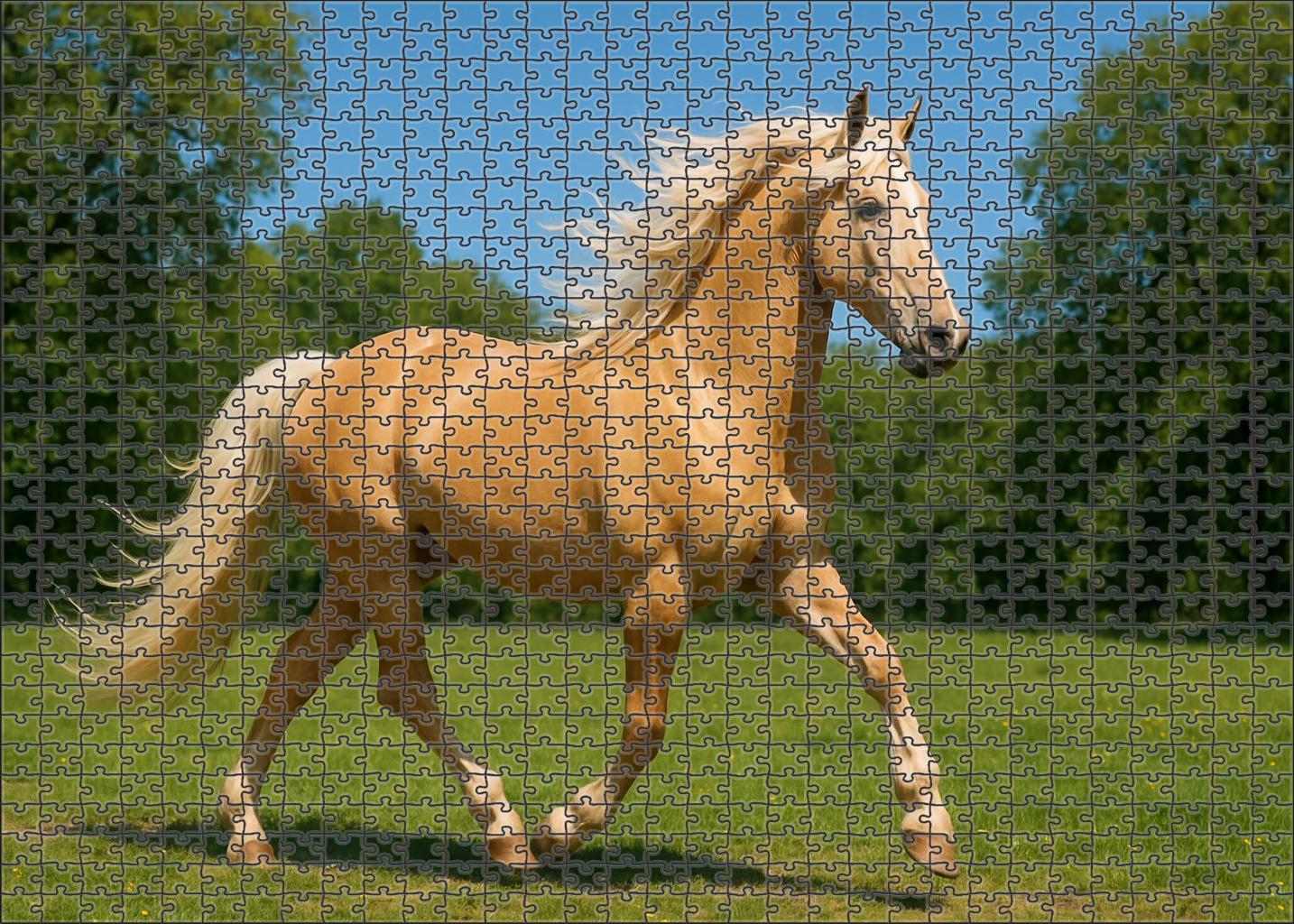 Silver Crest Gaiter Graceful Palomino With Smooth Trot 500 Piece Puzzle