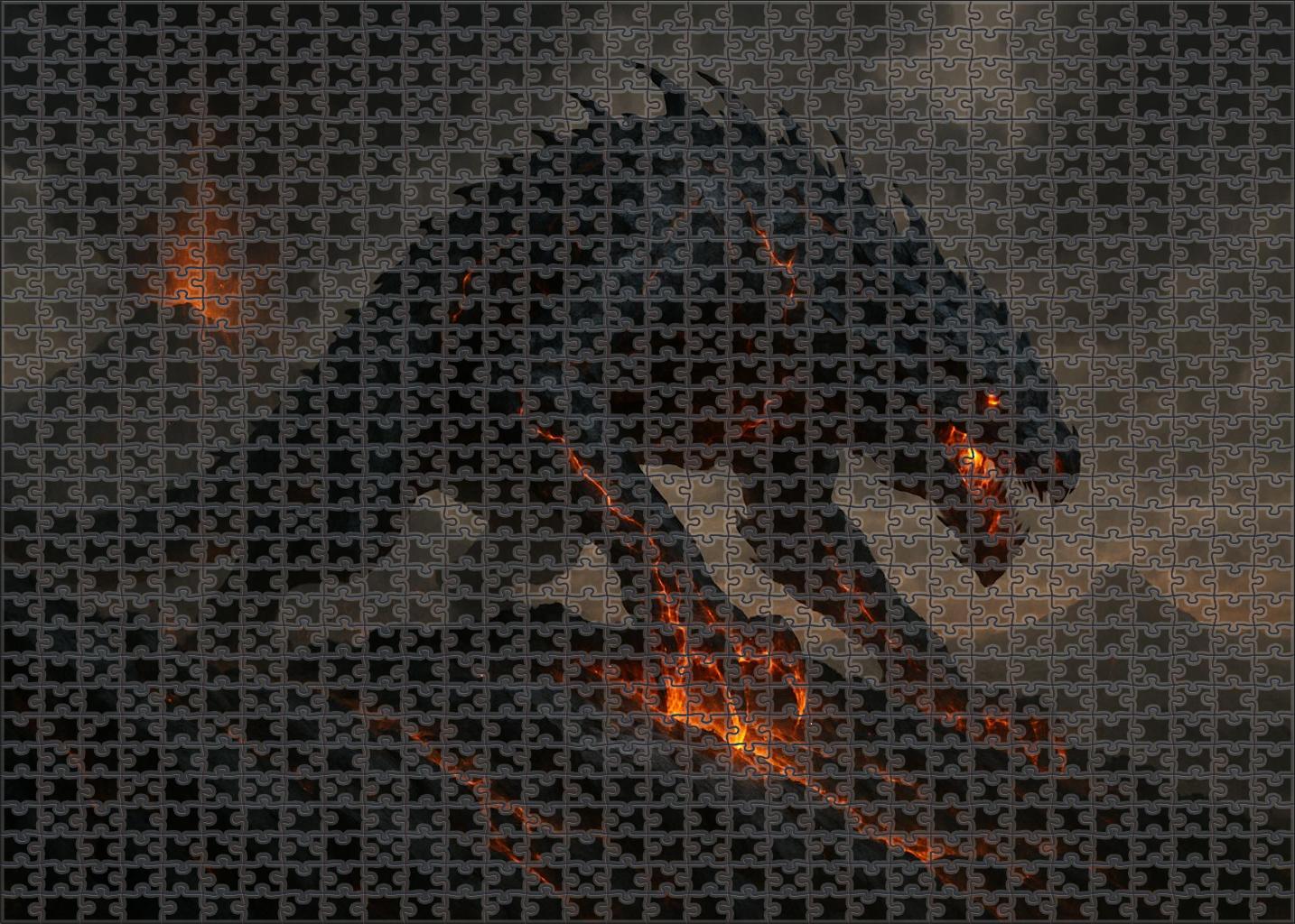 Emberclaw Ravager Fiery Talon Beast With Molten Veins Large Format Puzzle