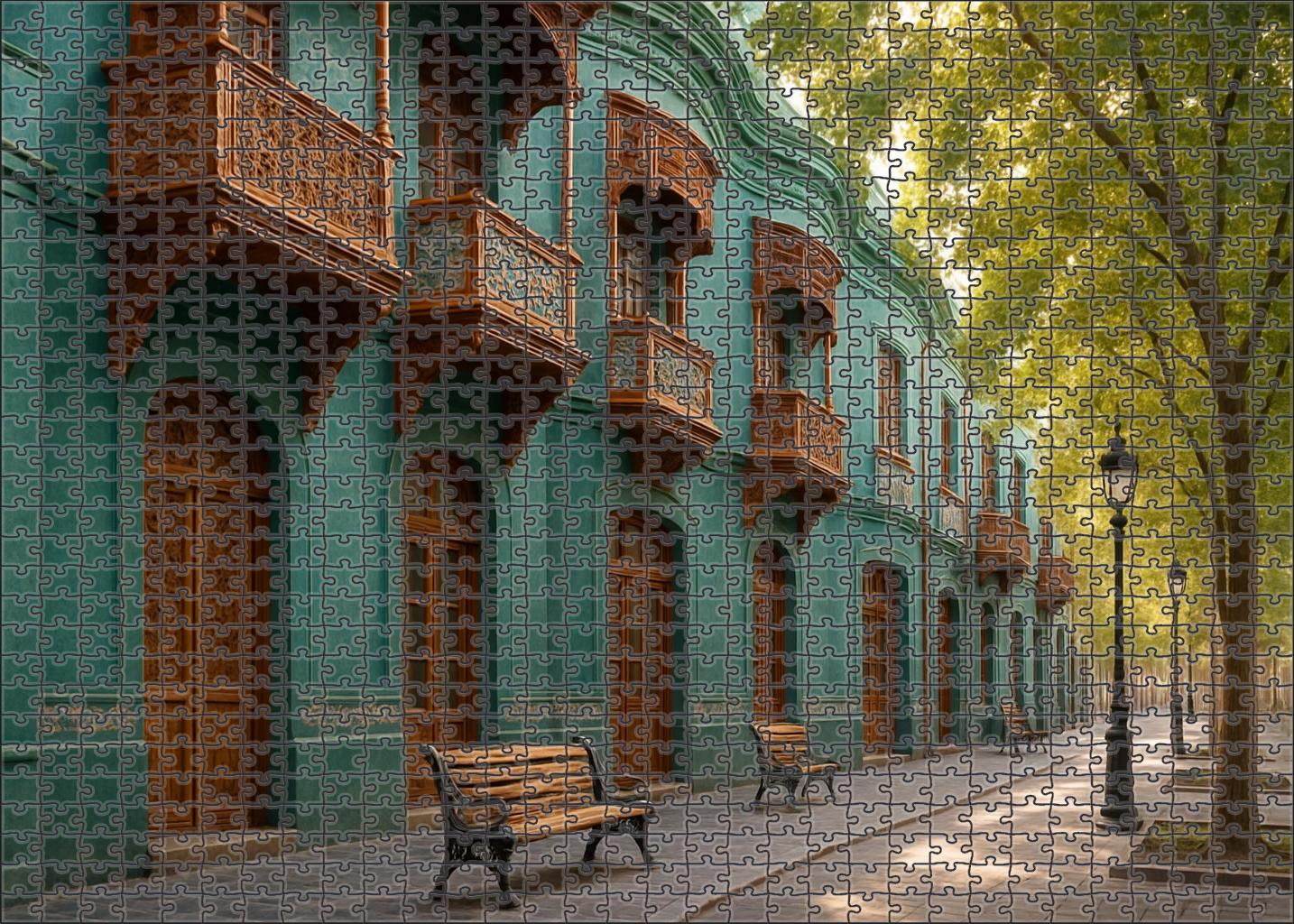 Teal Crescent Mini Puzzle