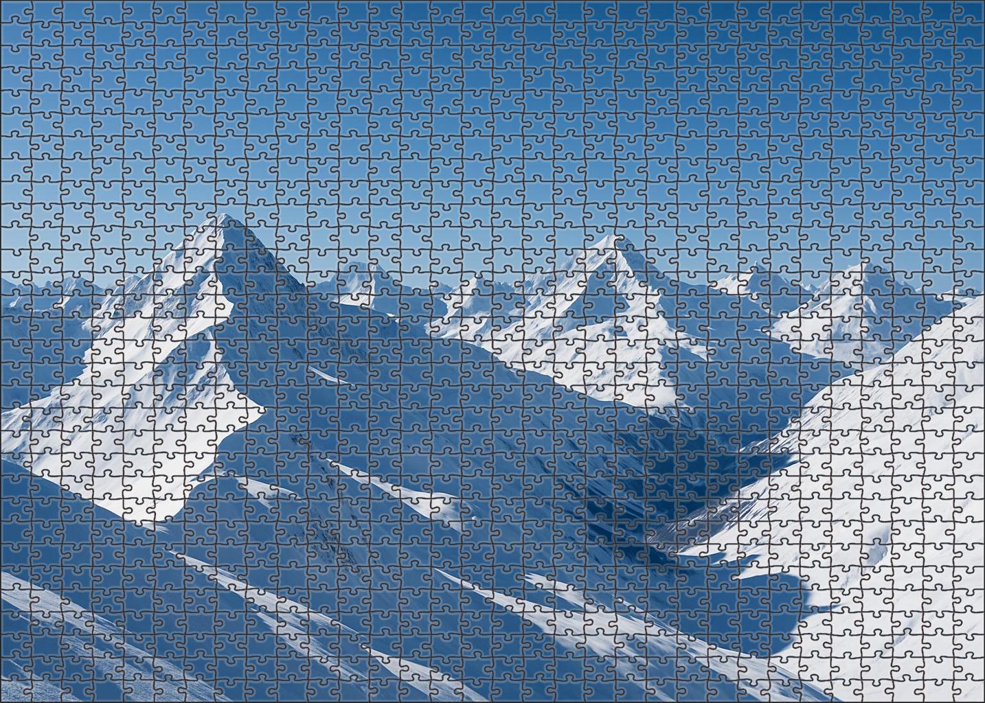 Snow-capped Highland Vista Easy Puzzles