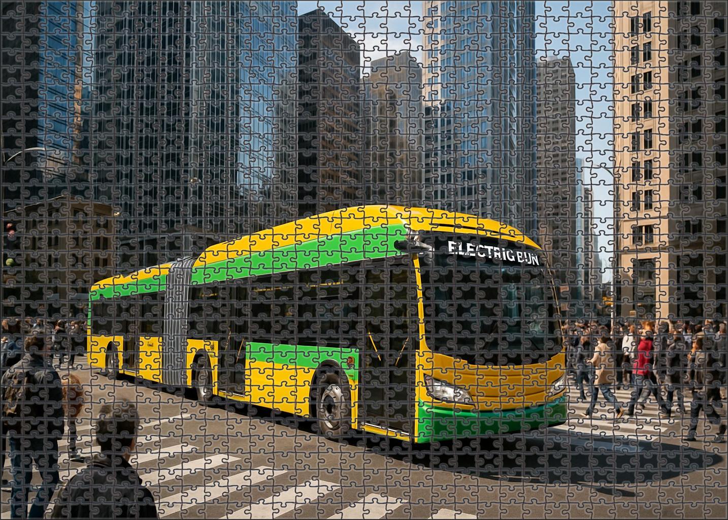 Battery-electric Articulated Bus Puzzle For Kids