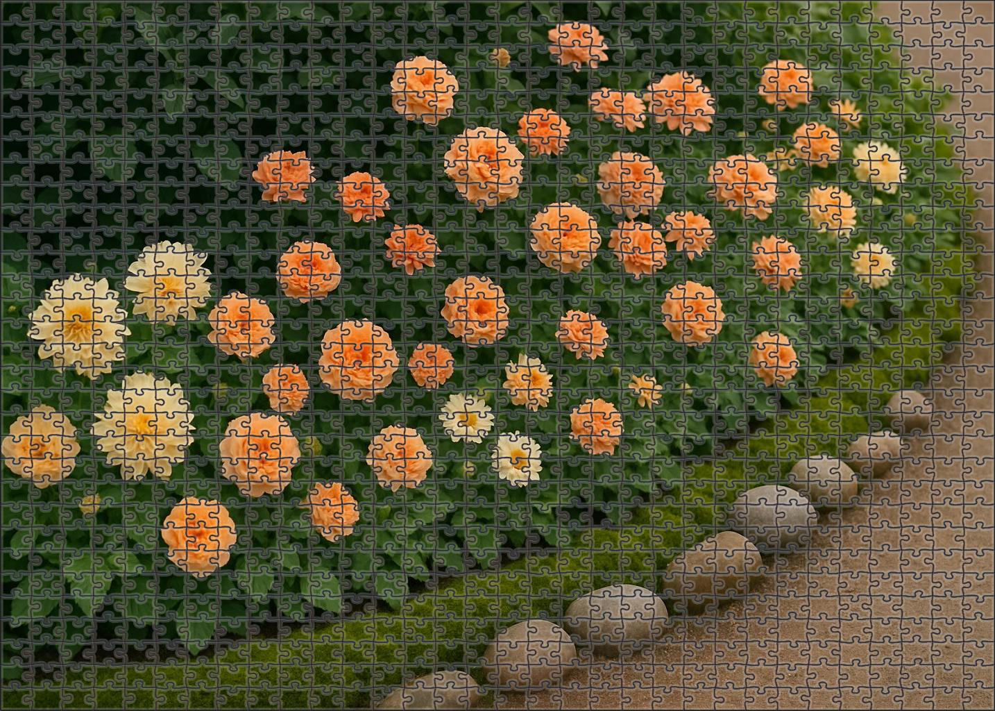 Peach And Cream Garden Border Challenging Puzzles