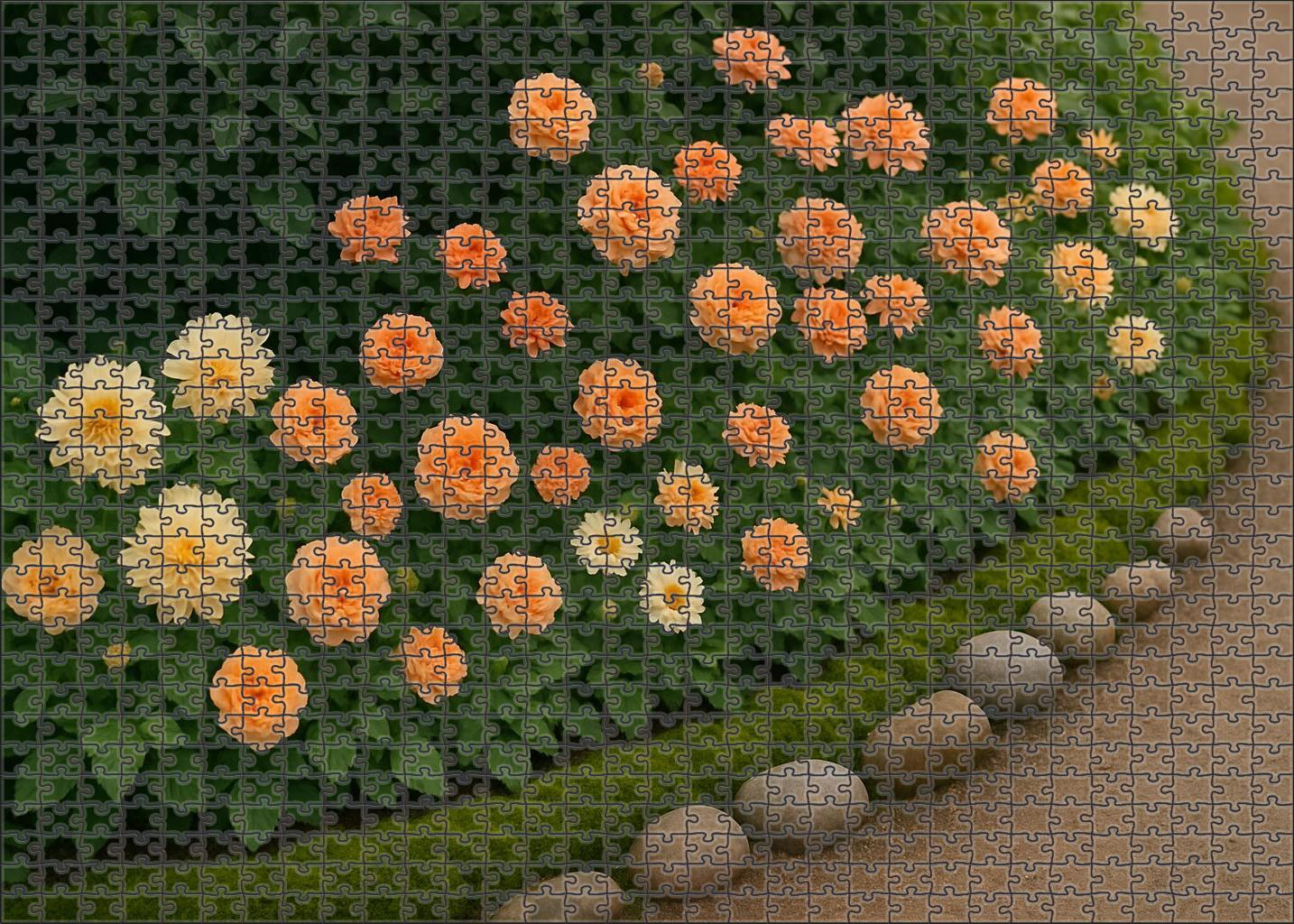 Peach And Cream Garden Border Challenging Puzzles
