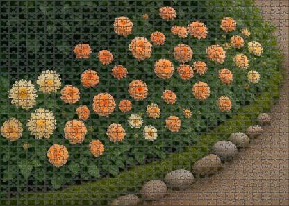 Peach And Cream Garden Border Challenging Puzzles