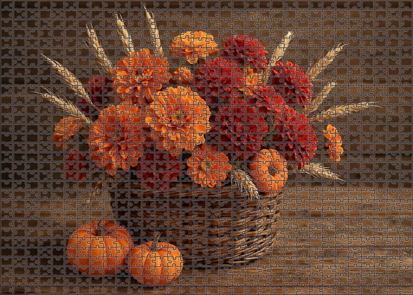 Rustic Autumn Bounty Basket Challenging Puzzles