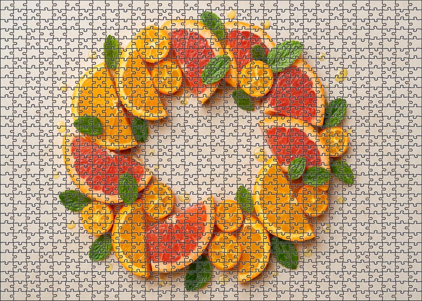 Sunshine Citrus Ring Orange Grapefruit And Kumquat Arrangement 100 Piece Puzzle
