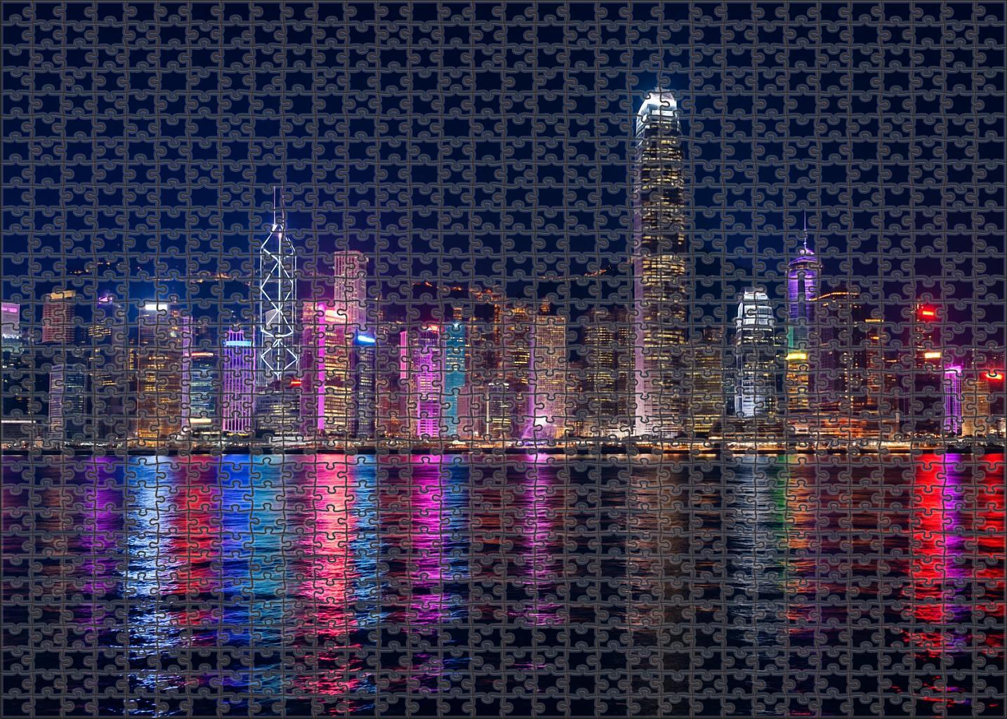 Hong Kong Victoria Harbour Skyline Renowned Globally As The 7th Most Iconic Featuring A Dazzling Vertical Forest Of Towers Puzzle For Kids