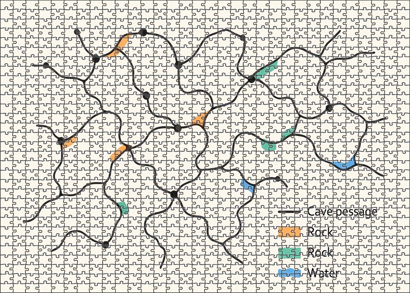 Subterranean Cave Passage Network Diagram 50 Piece Puzzle