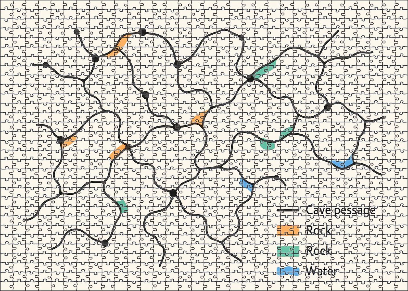 Subterranean Cave Passage Network Diagram 50 Piece Puzzle