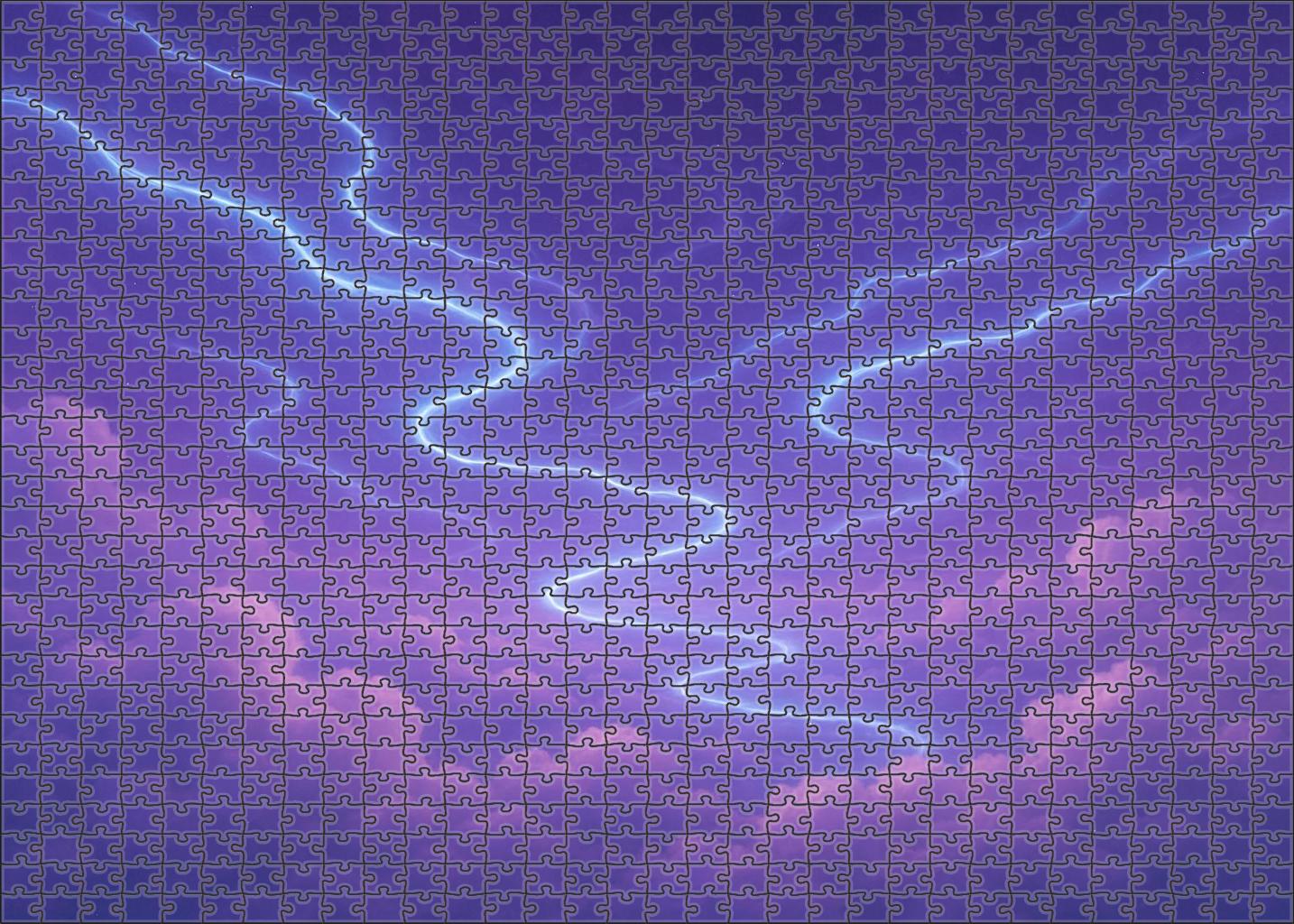 Veins Of The Sky Luminescent Rivers Flowing Through Twilight Clouds Custom Jigsaw Puzzle