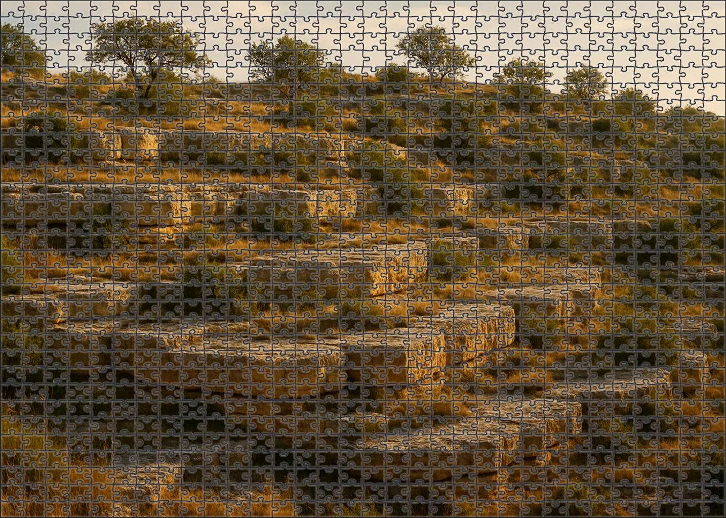 Golden Limestone Terrace Large Format Puzzle