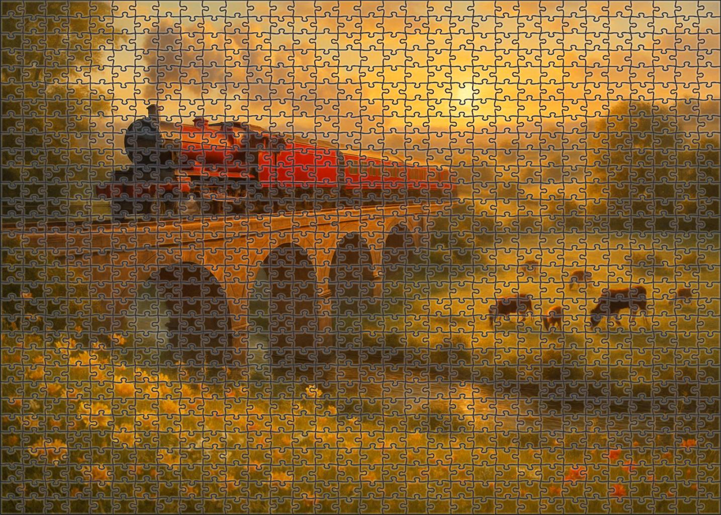 Crimson Heritage Express Restored Vintage Diesel Train Mini Puzzle
