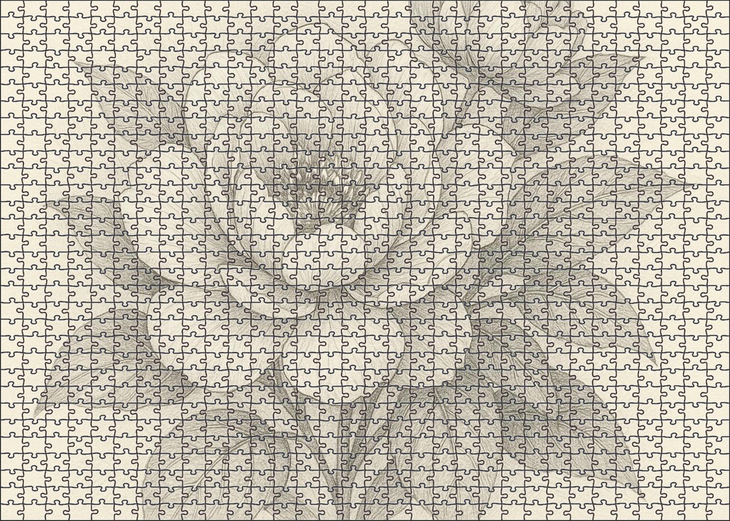 Intricate Floral Pattern Study Delicate Graphite Line Art With Layered Detail Mini Puzzle