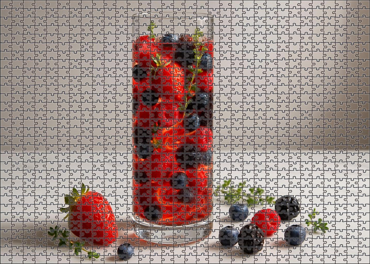 Berry Cascade Towering Triumph Of Reds And Blues 20 Piece Puzzle