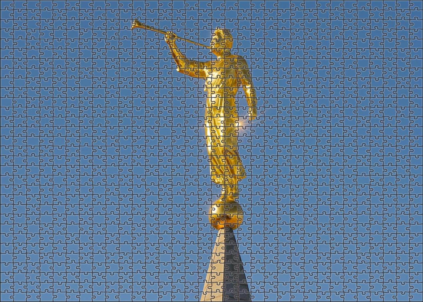 Angel Moroni Statue Atop The Salt Lake Temple Salt Lake City Usa Recognized By 6030 As A Religious Emblem 20 Piece Puzzle