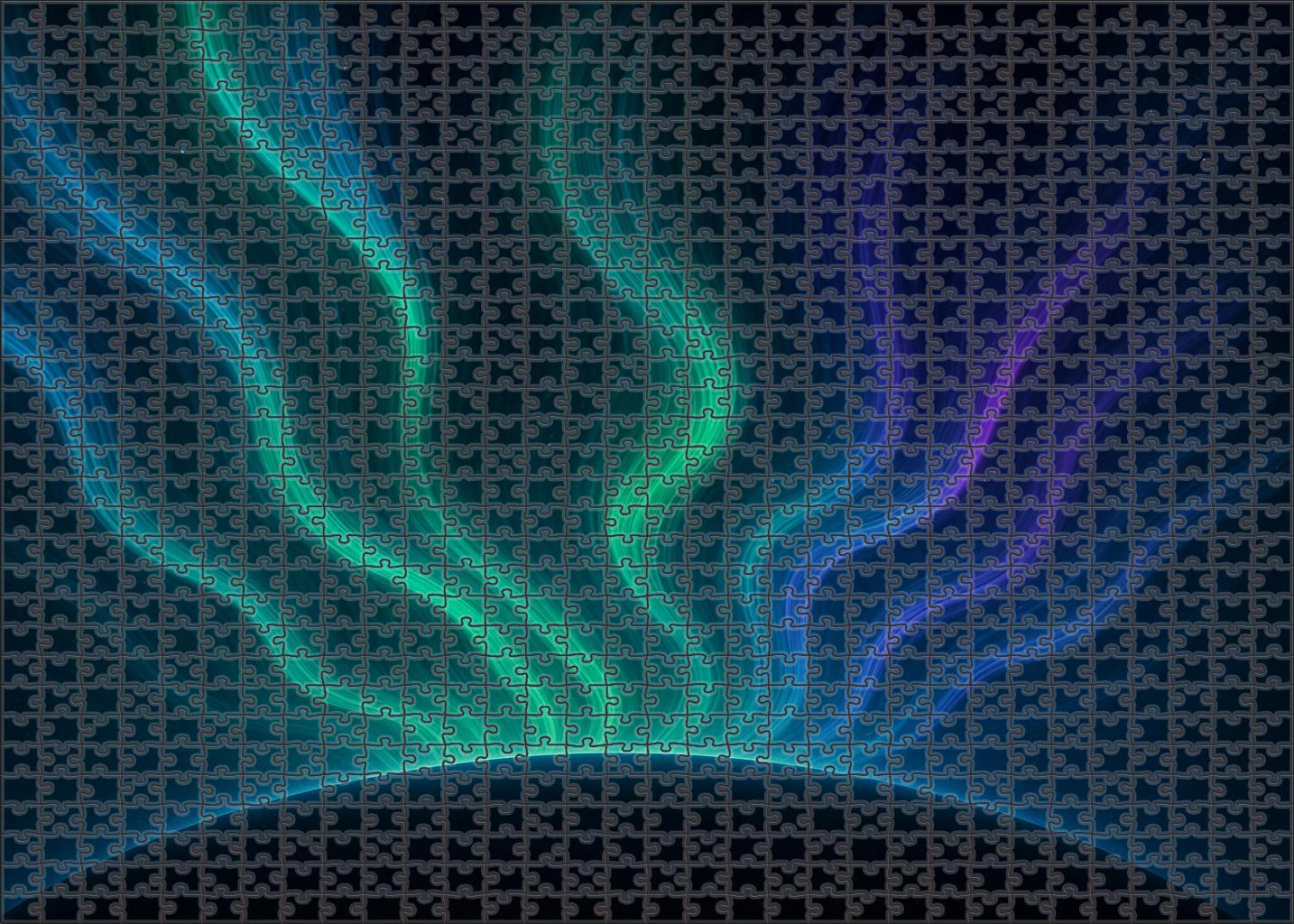 Iridescent Aurora Streamers Large Format Puzzle