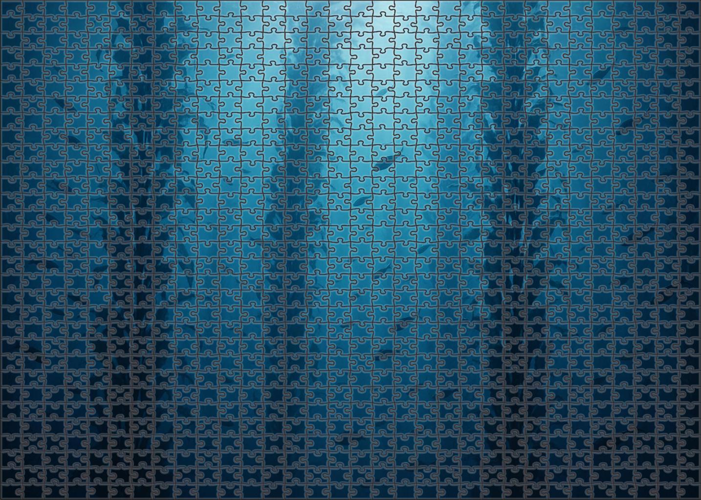 Midnight Kelp Forest Towering Fronds In Cool Shadowed Depths 20 Piece Puzzle