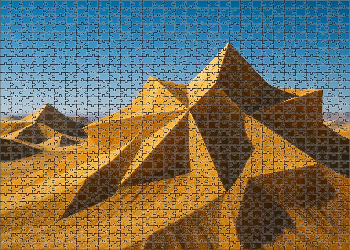 Golden Crest Expanse Radiant Peaks Under Midday Sky Puzzle For Kids