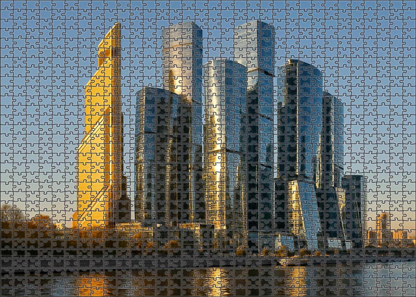 Moscow City Skyline A Striking Modern Cluster Featuring The Federation Tower And Mercury City Tower Symbolizing Russias Financial Strength Unique Puzzle Design