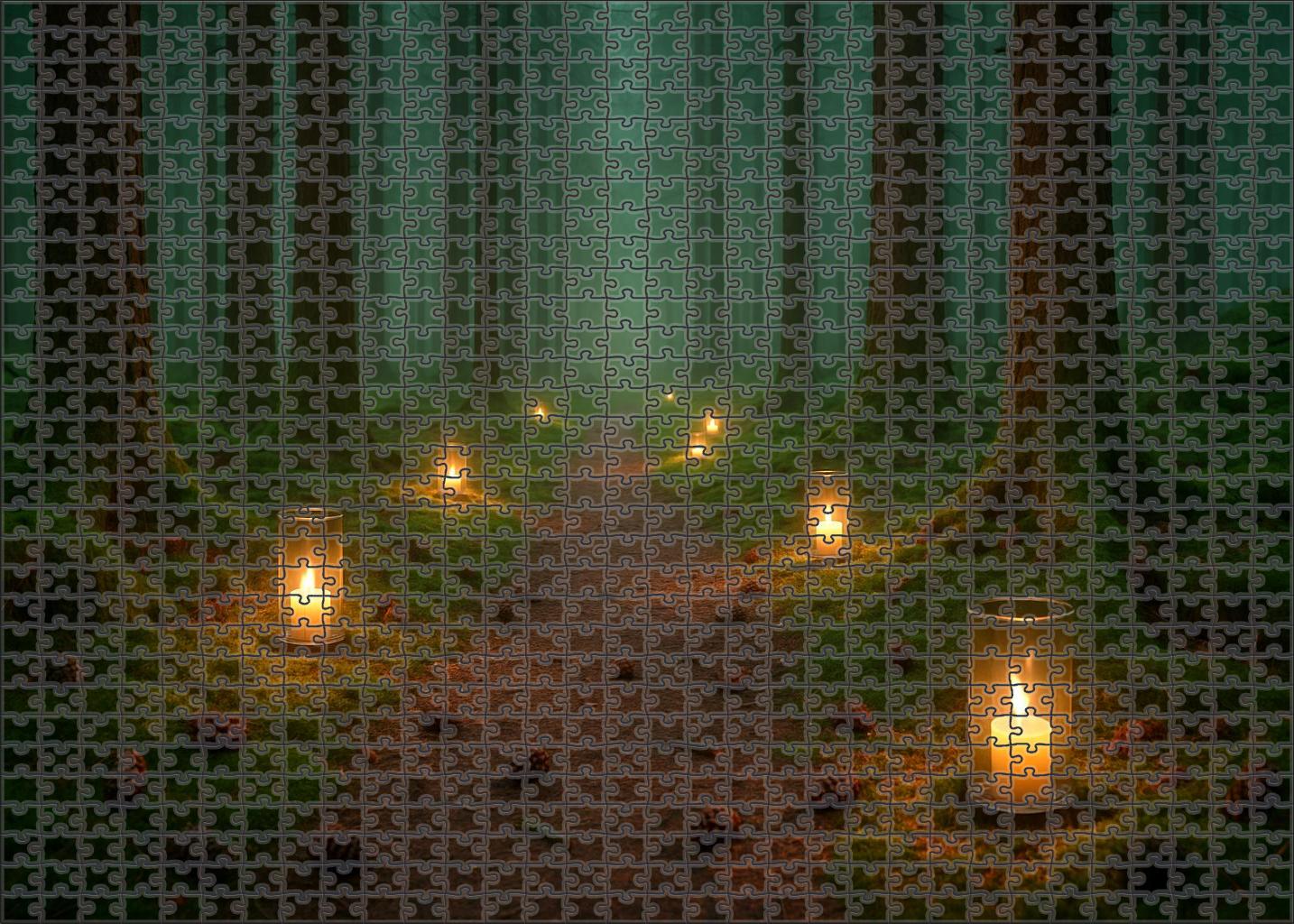 Whispering Pines Candle Path 1000 Piece Puzzle