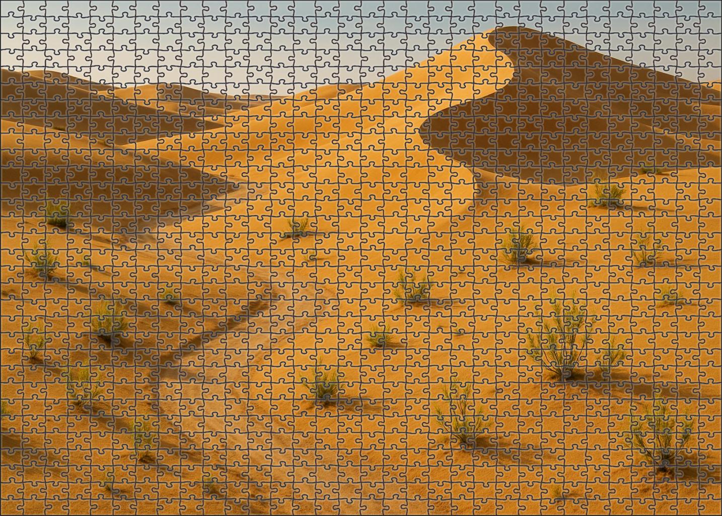 Golden Whisper Wash Seasonal Stream Through Sunlit Dunes Premium Puzzle Pieces