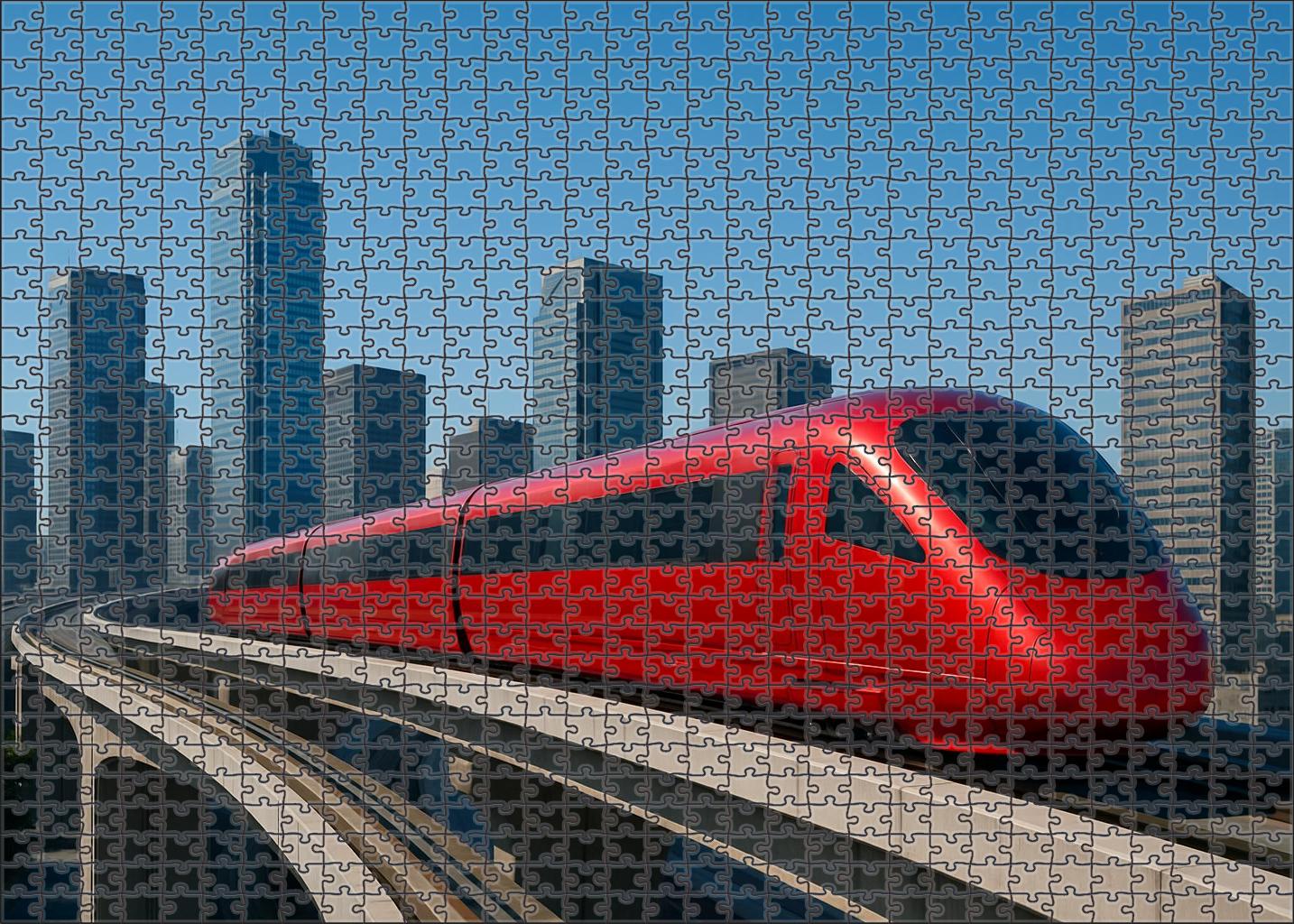 Crimson Express Maglev 300 Piece Puzzle