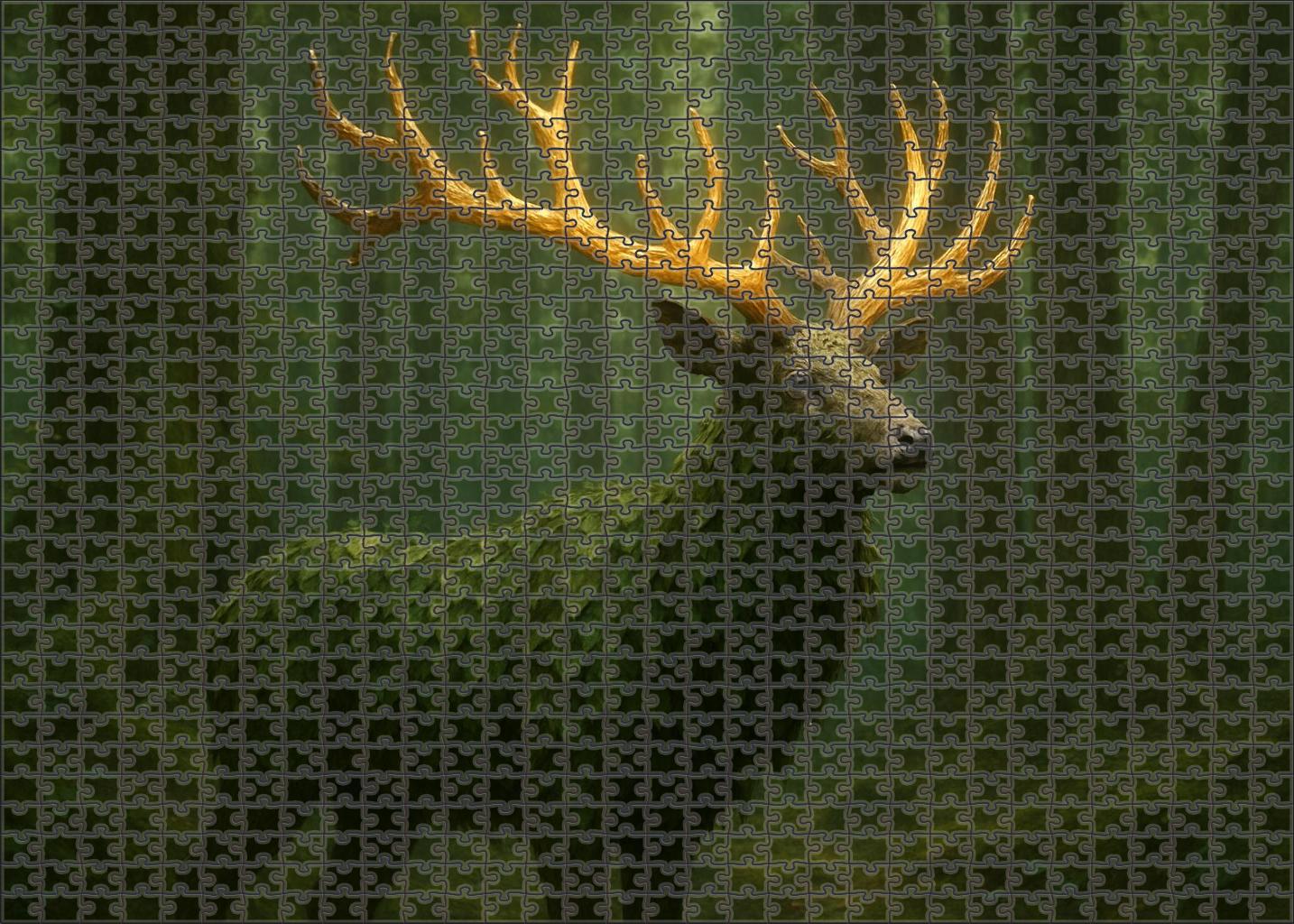 Verdant Sentinel Elk Ancient Forest Guardian With Barklike Antlers Easy Puzzles