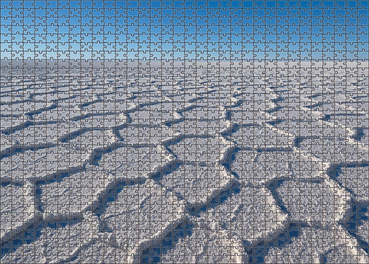 Salt Crystal Expanse Glimmering White Floors Under A Cloudless Sky 500 Piece Puzzle