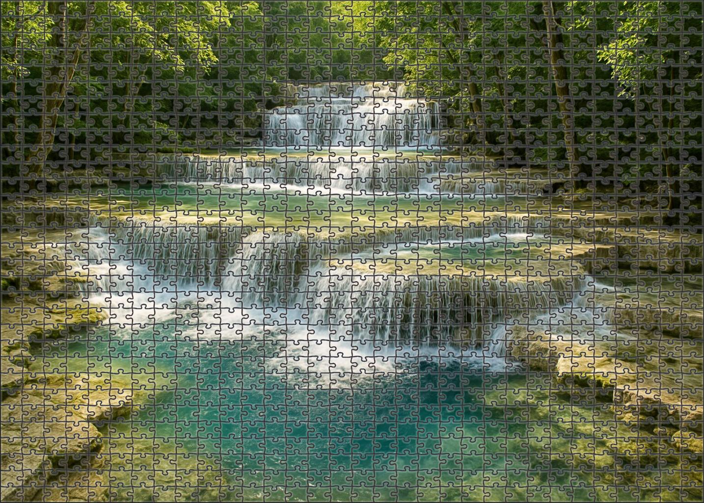 Sapphire Cascade Steps Premium Puzzle Pieces
