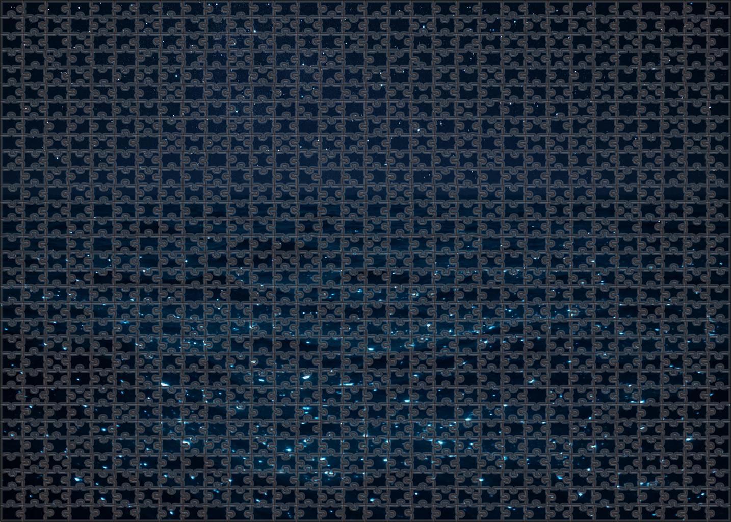 Midnight Bioluminescent Drift Glowing Creatures Beneath Starlit Waves Premium Puzzle Pieces