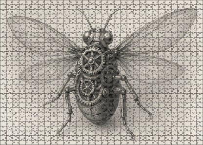 Mechanical Insect Blueprint Precision Ink And Graphite Drawing Premium Puzzle Pieces