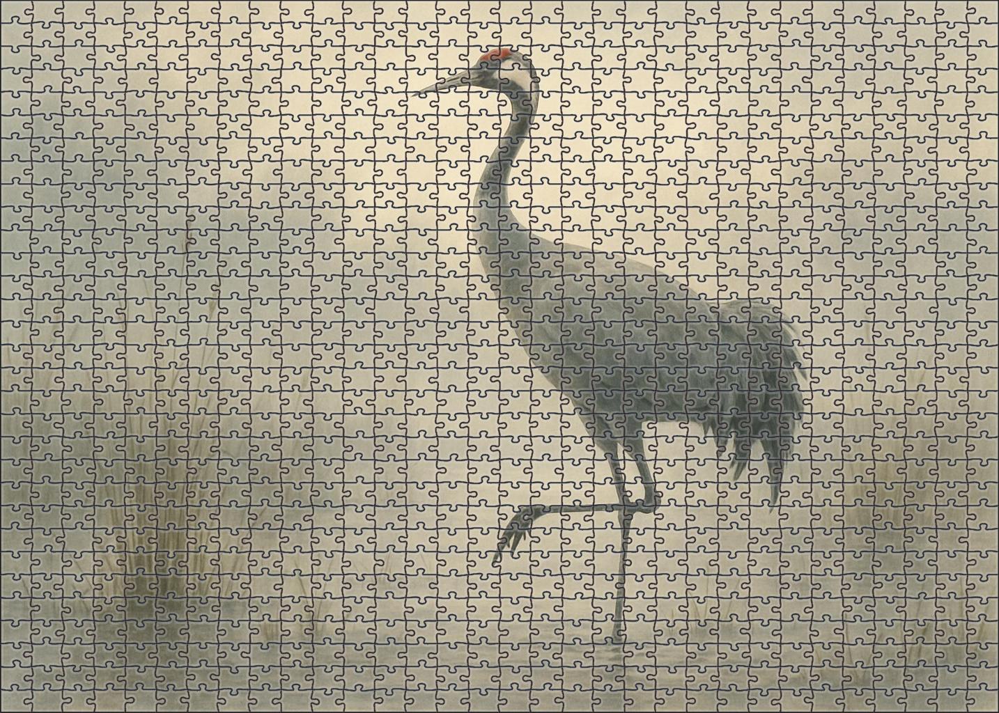 Sandhill Crane Graceful Wetland Dancer Custom Jigsaw Puzzle