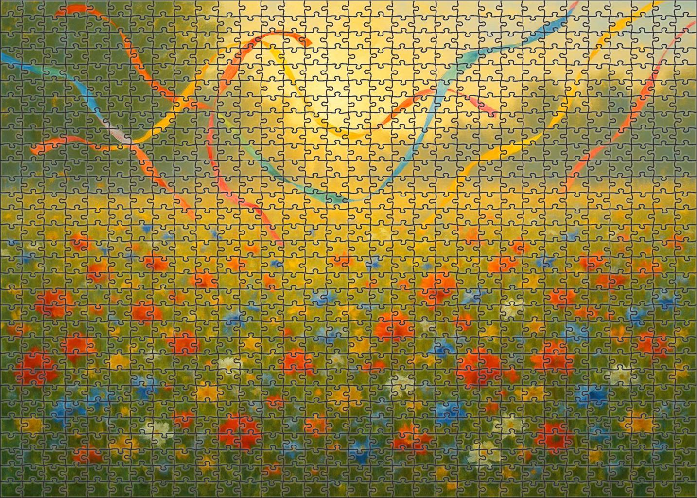 Sunrise Meadow Blossom Celebration Puzzle For Adults