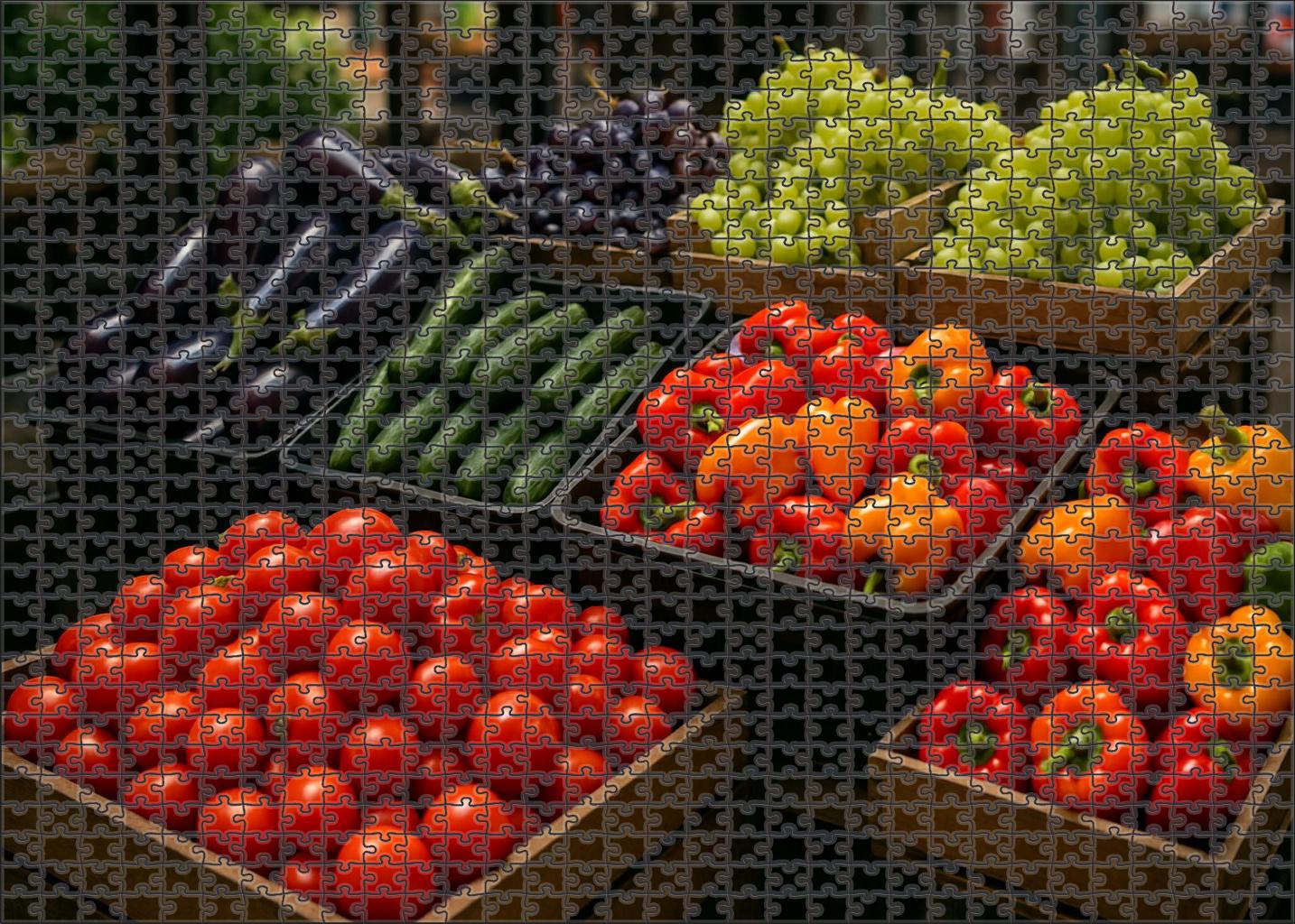 Vibrant Market Stall Scene 20 Piece Puzzle