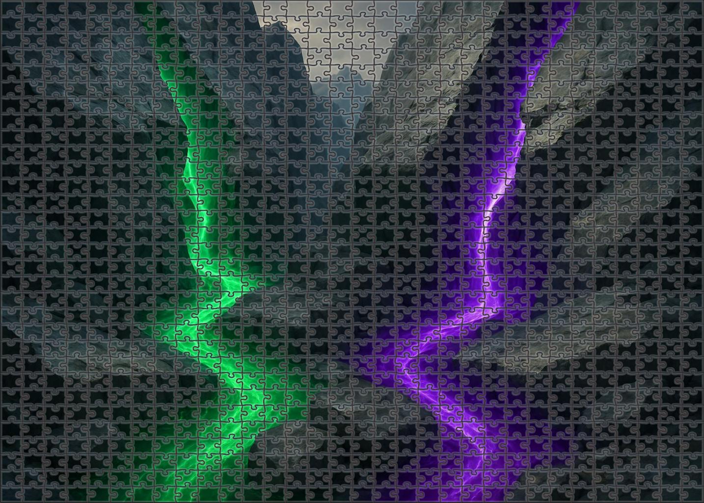 Veins Of The Forgotten Mountain Luminescent Rivers Flowing Through Stone Unique Puzzle Design