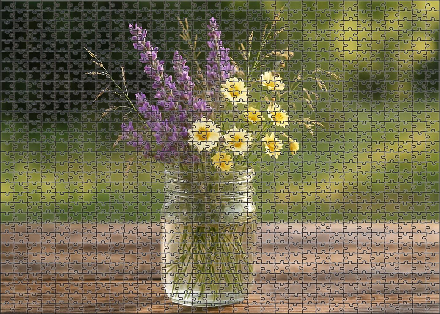 Meadow Breeze Cluster Loose Wildflowers In A Mason Jar Family Puzzles