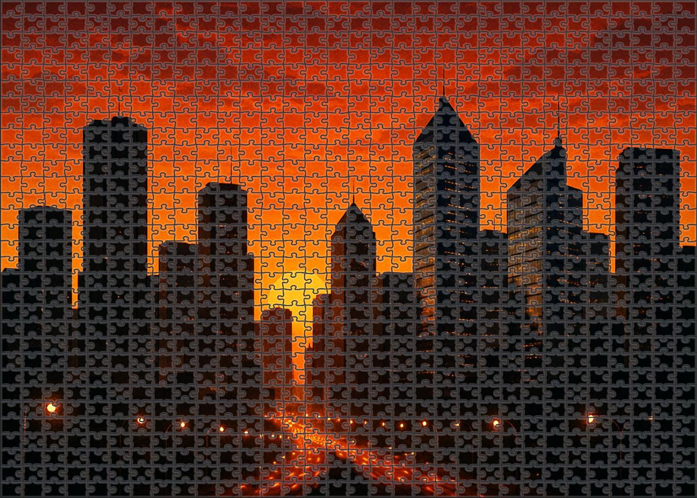 So Paulo Paulista Avenue Skyline Financial Heartbeat 100 Piece Puzzle