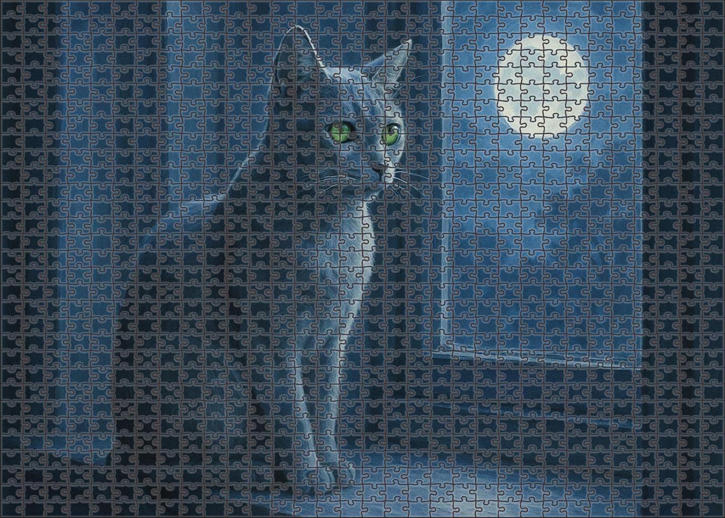 Lunar Pearl Sleek Silver-gray With Calm Insight Family Puzzles