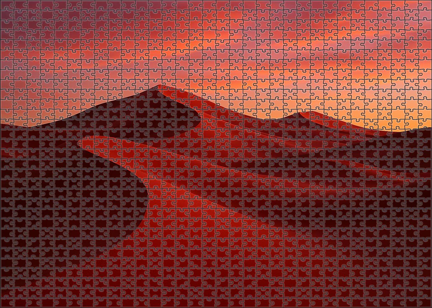 Crimson Evening Sand Dunes 500 Piece Puzzle