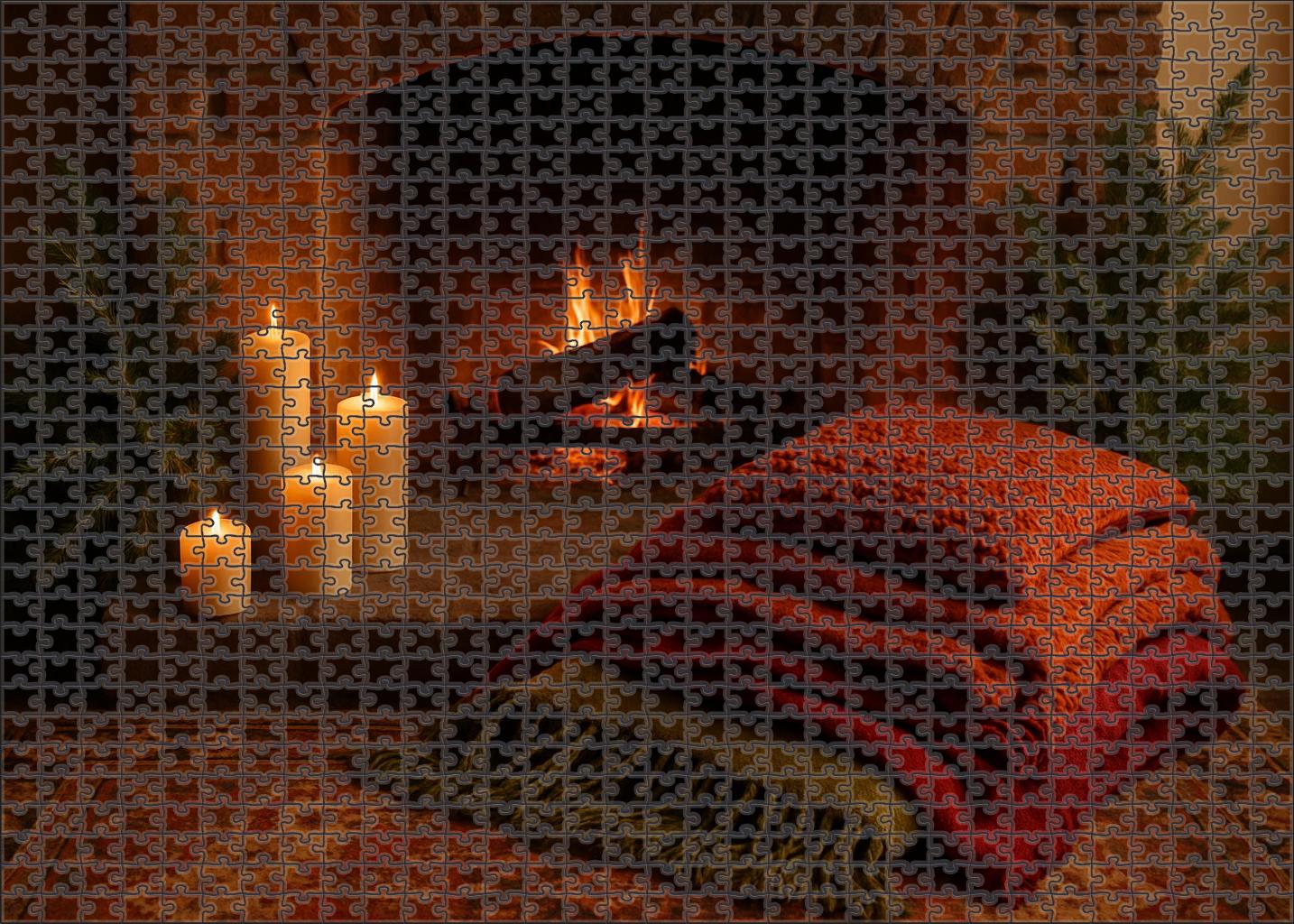 Snowy Hearthside Haven Soft Textiles And Candlelight Warmth 100 Piece Puzzle