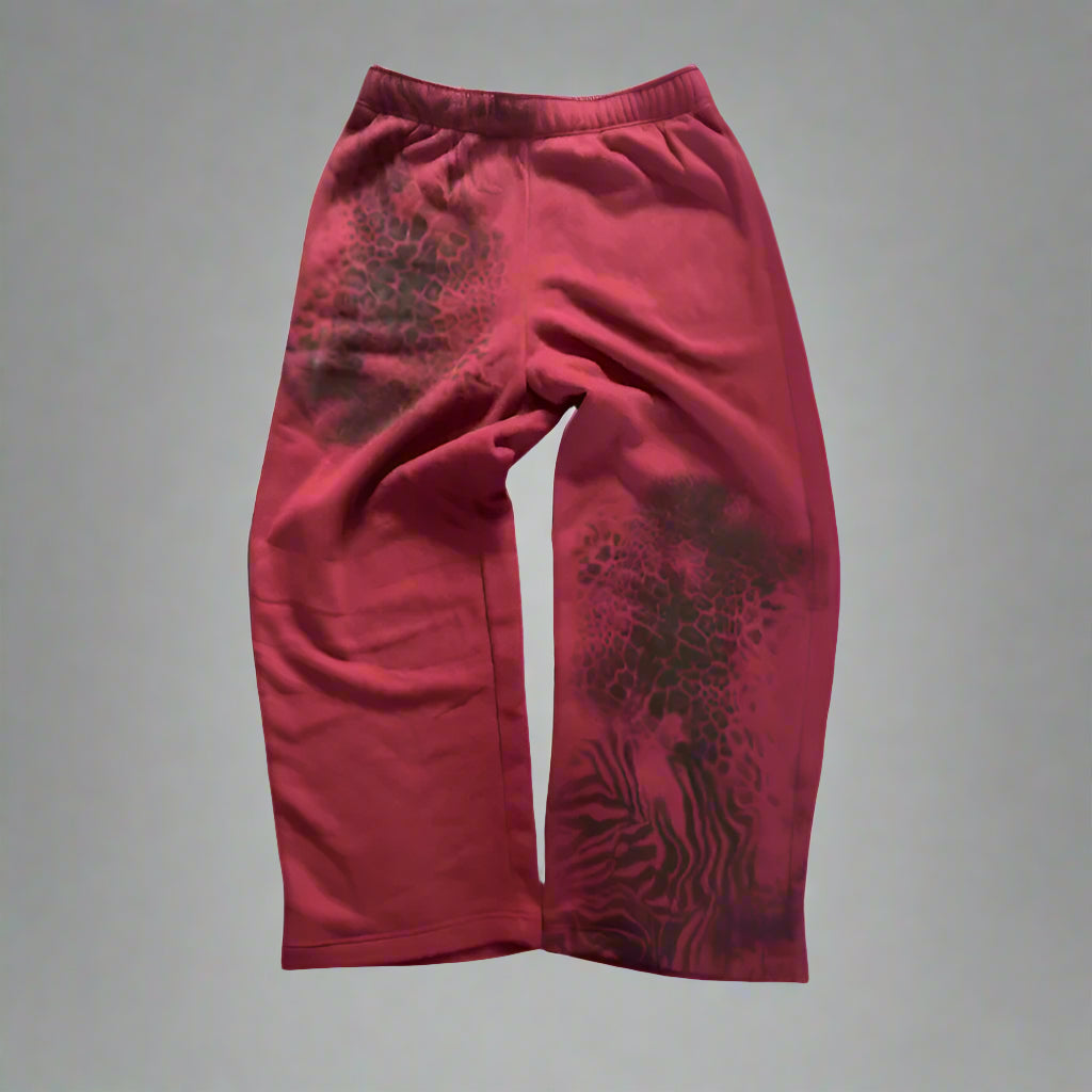 Cheetah Print Heavyweight Loose Fit Sweatpants-Book Shelf Game