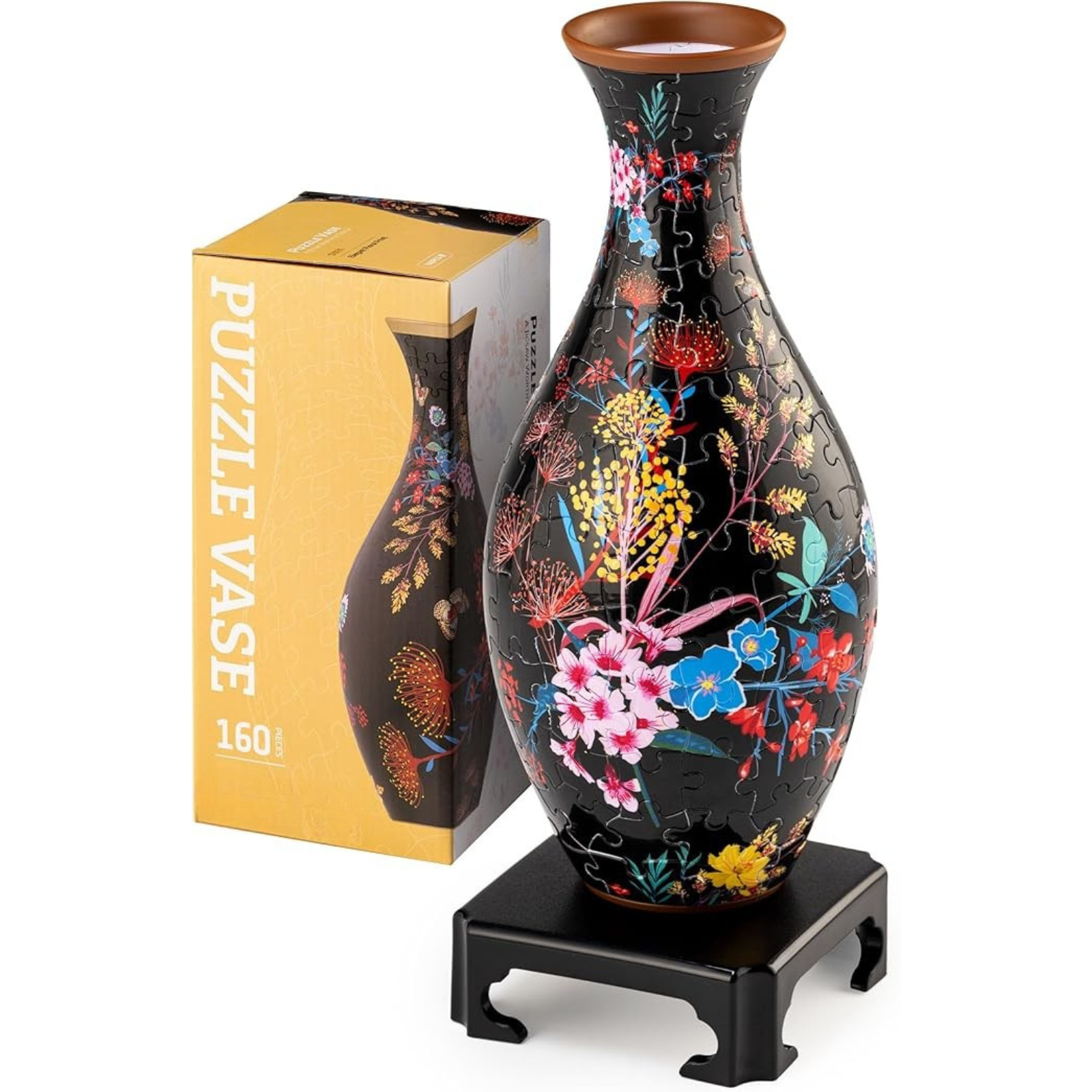 3D Puzzle Vase Unique Flower Vase Made by 160 Curved Plastic Puzzle Pieces House Warming Gift for Flower Arrangements and Home Decoration