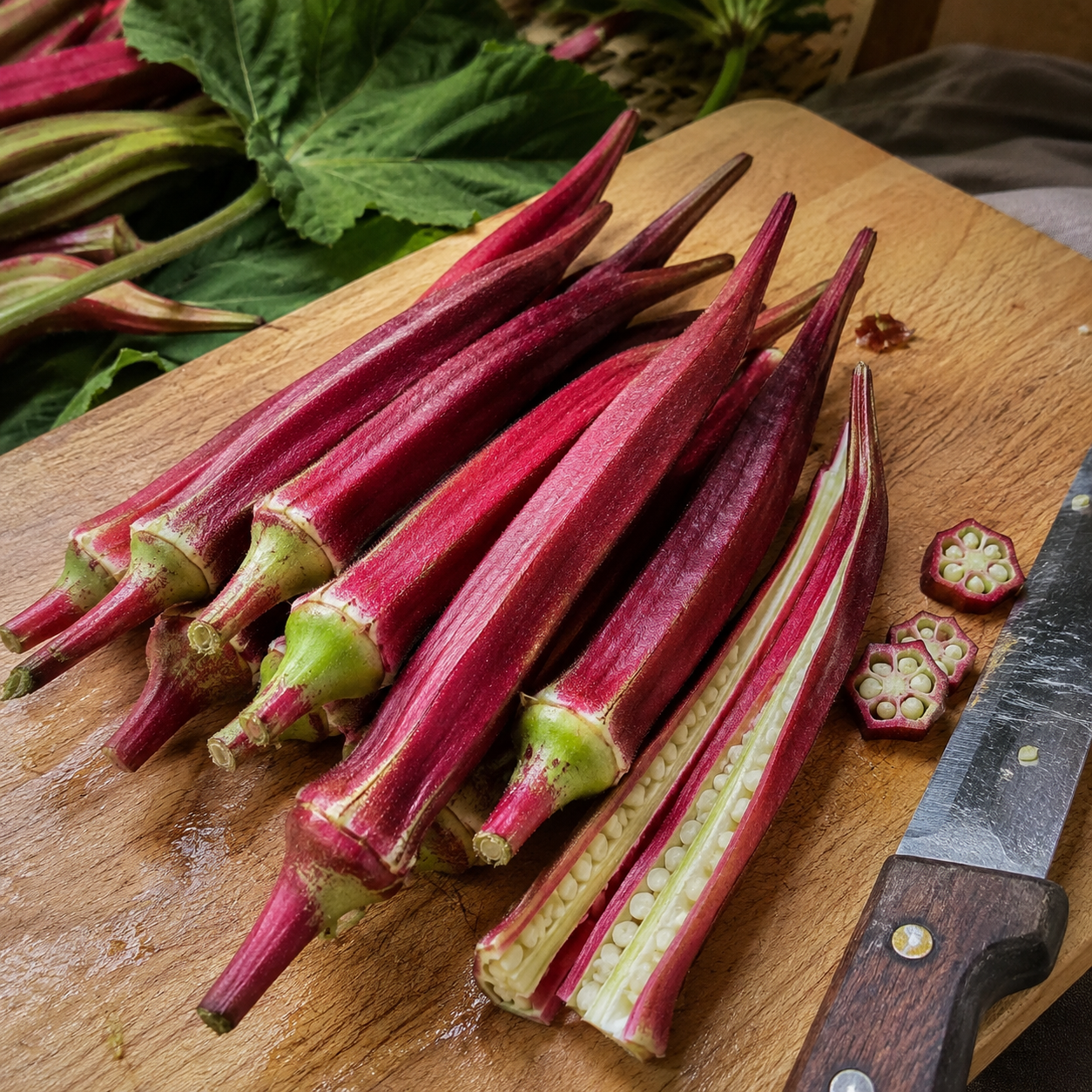 50 Pieces Heirloom Okra Seeds For Home Garden  