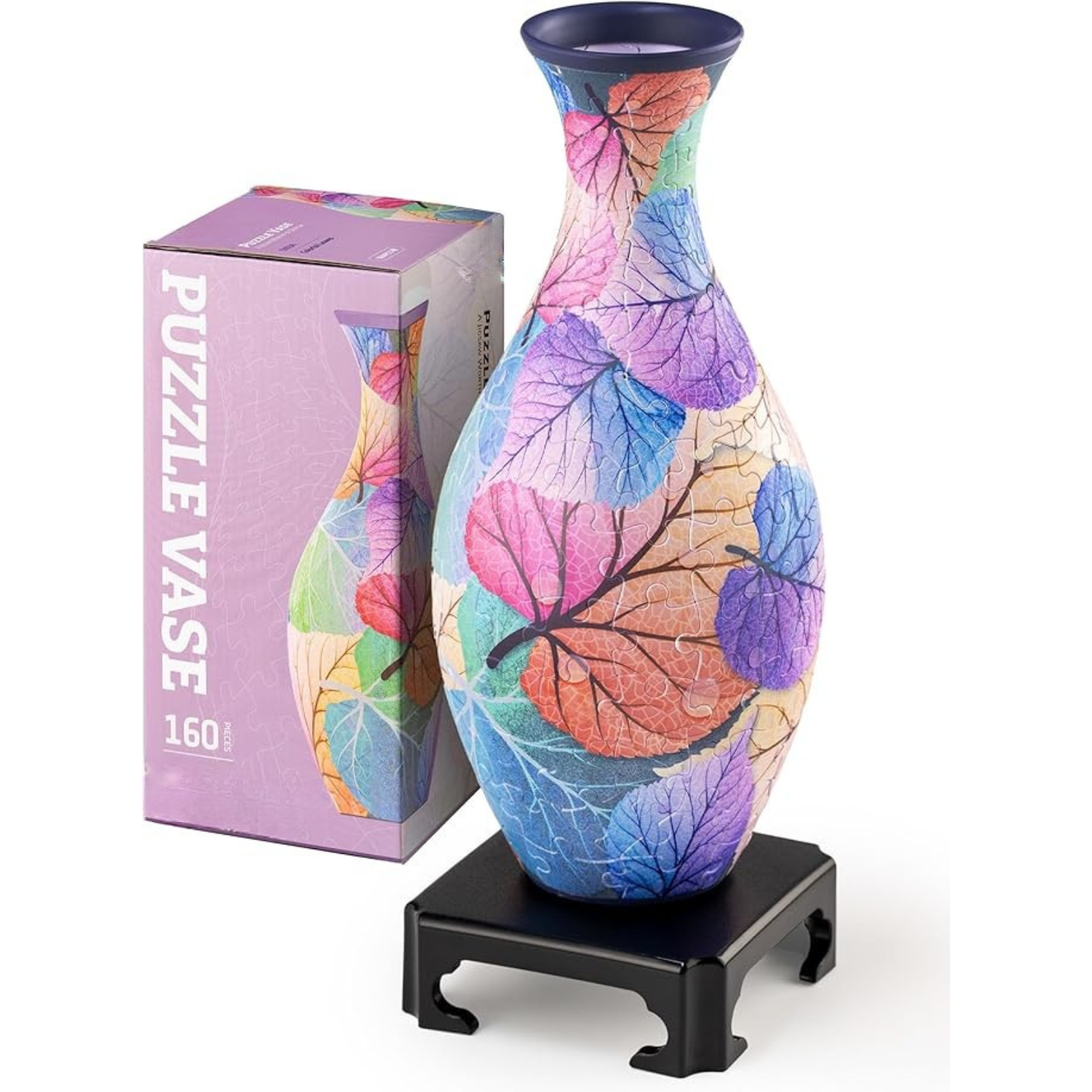3D Puzzle Vase Unique Flower Vase Made by 160 Curved Plastic Puzzle Pieces House Warming Gift for Flower Arrangements and Home Decoration