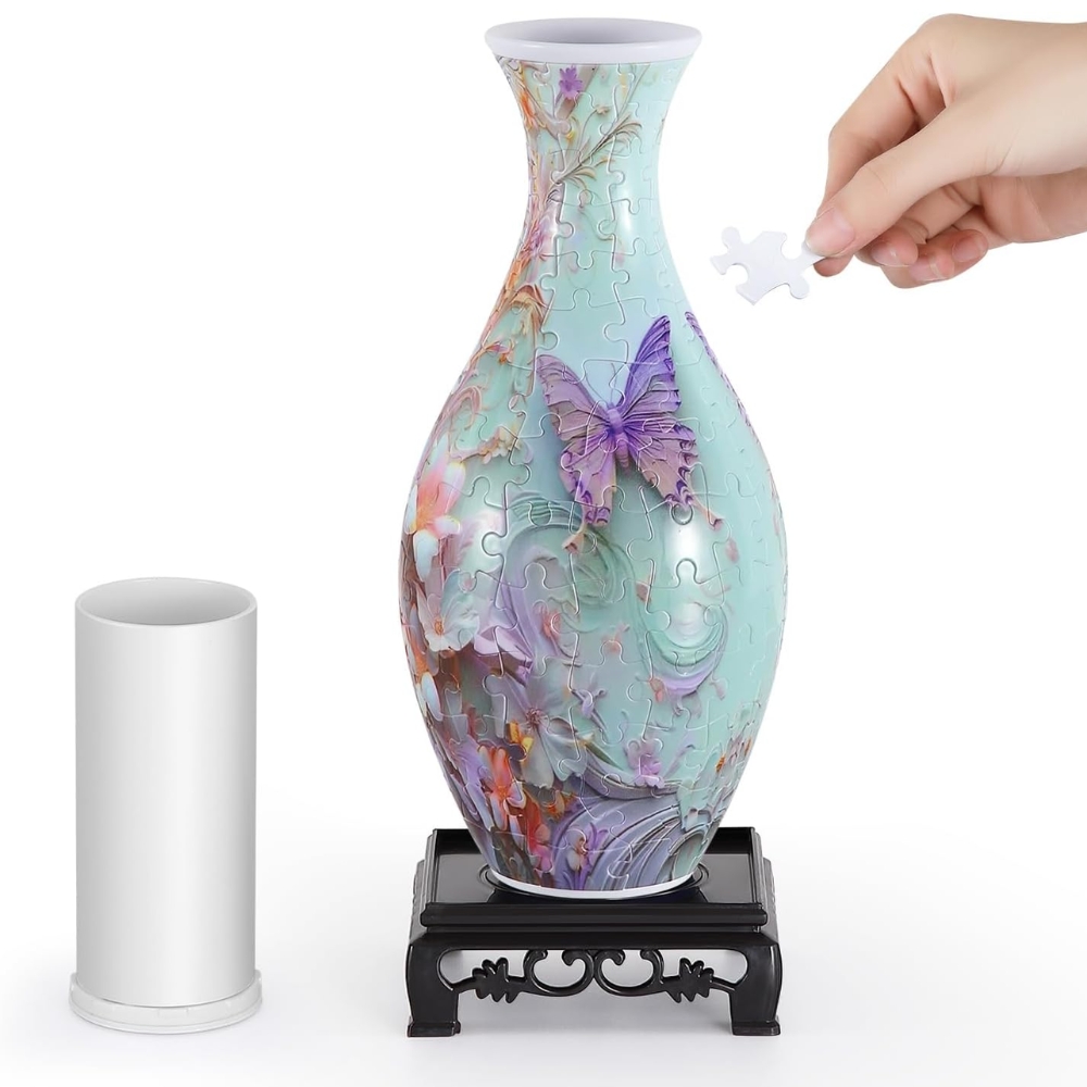 3D Puzzle Vase for Adults, Jigsaw Puzzle Vase for Flower, Art Puzzles Gift for Women