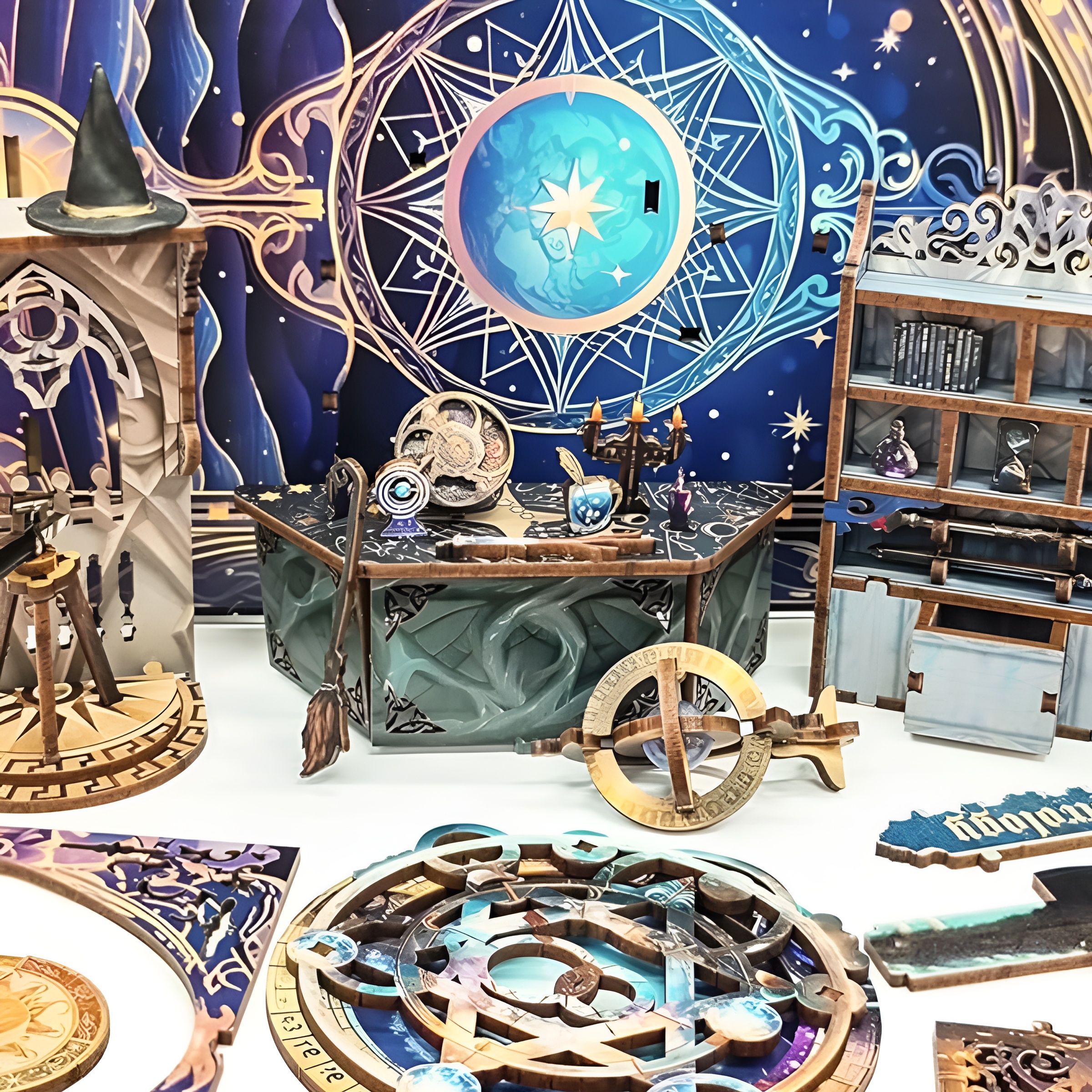 DIY Book Nook Kit Christmas 3D Wooden Miniature Puzzles with LED Light